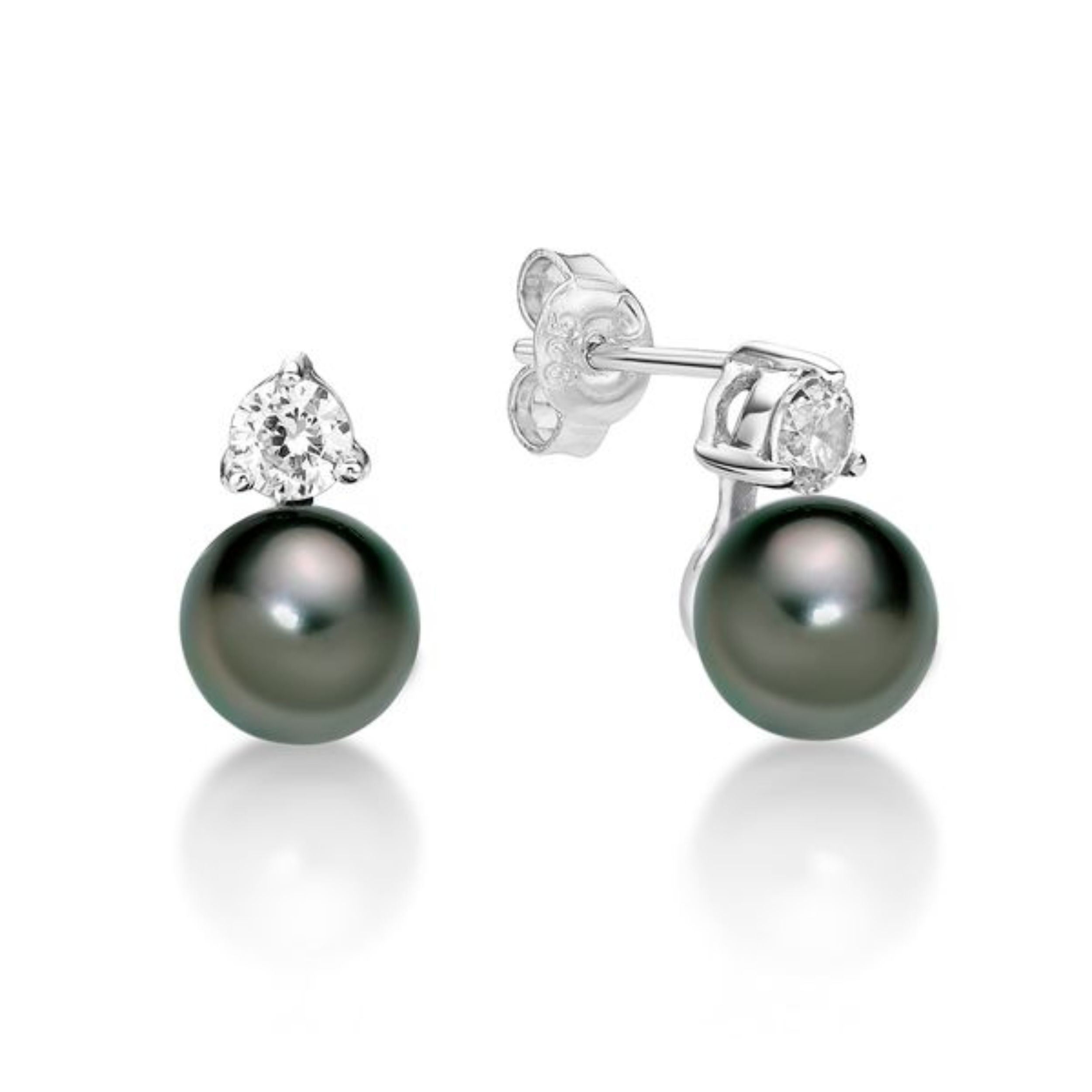 Picture of BLK 8mm IMITATION PEARL.4mm CZ