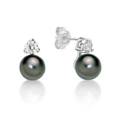 Picture of BLK 8mm IMITATION PEARL.4mm CZ