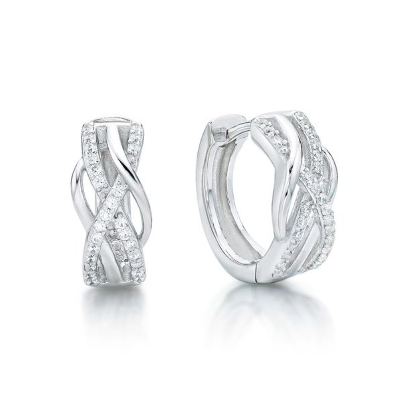 Picture of CROSS OVER CZ, POLISH PLAIT. 7 x 15.5mm