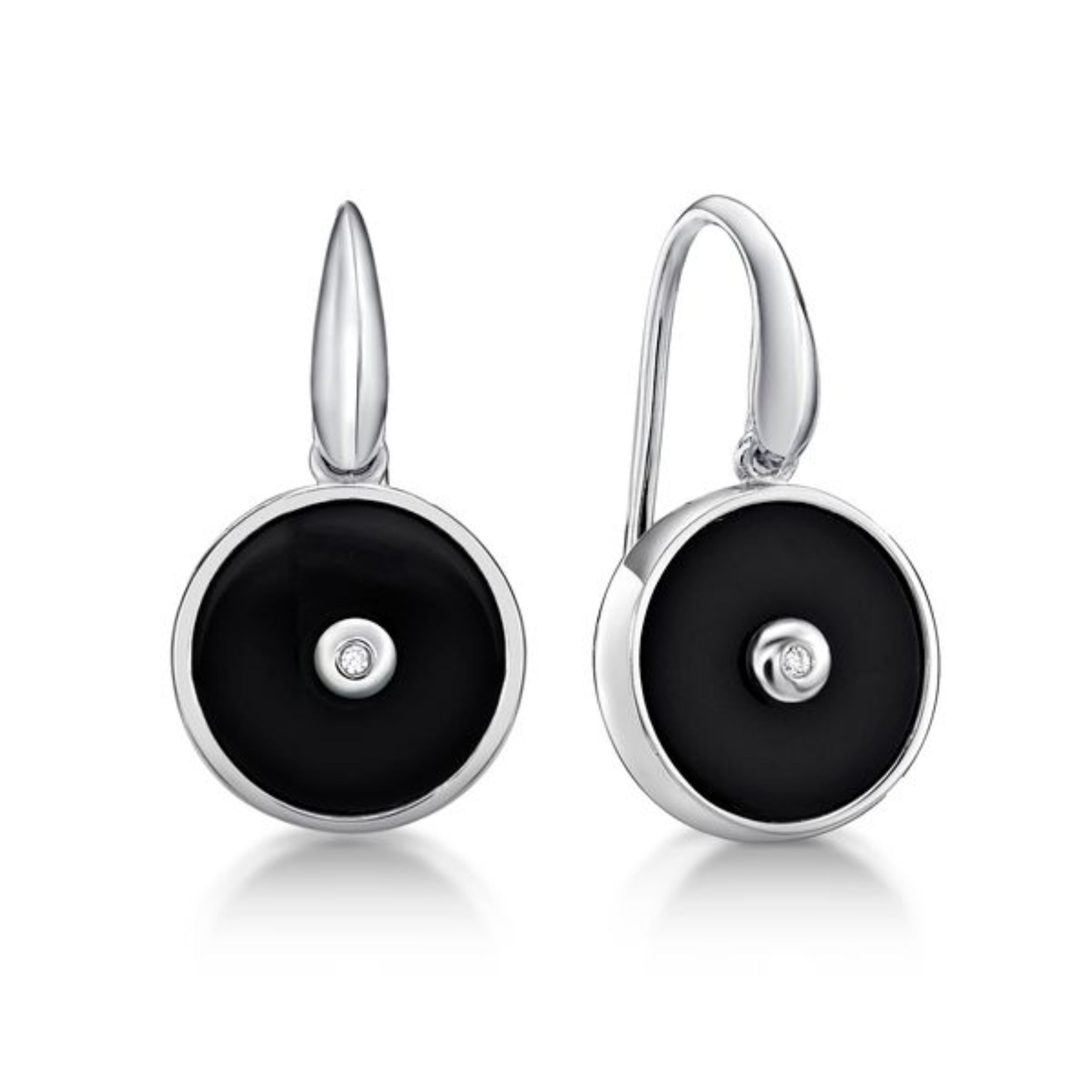 Picture of RD ONYX SHP HOOK EARRING