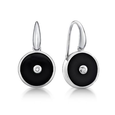 Picture of RD ONYX SHP HOOK EARRING