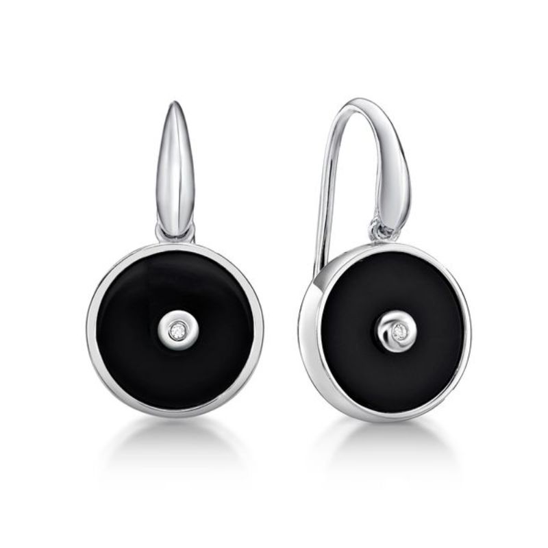 Picture of RD ONYX SHP HOOK EARRING