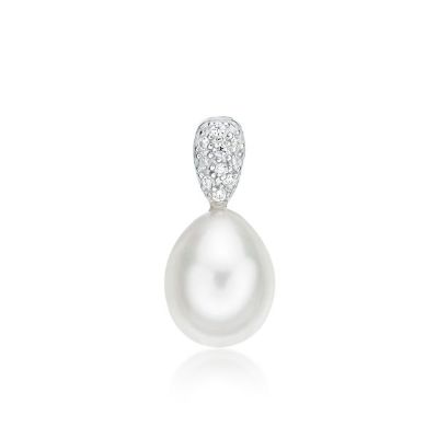 Picture of 8mm FW WHT, PAVE TEAR DROP