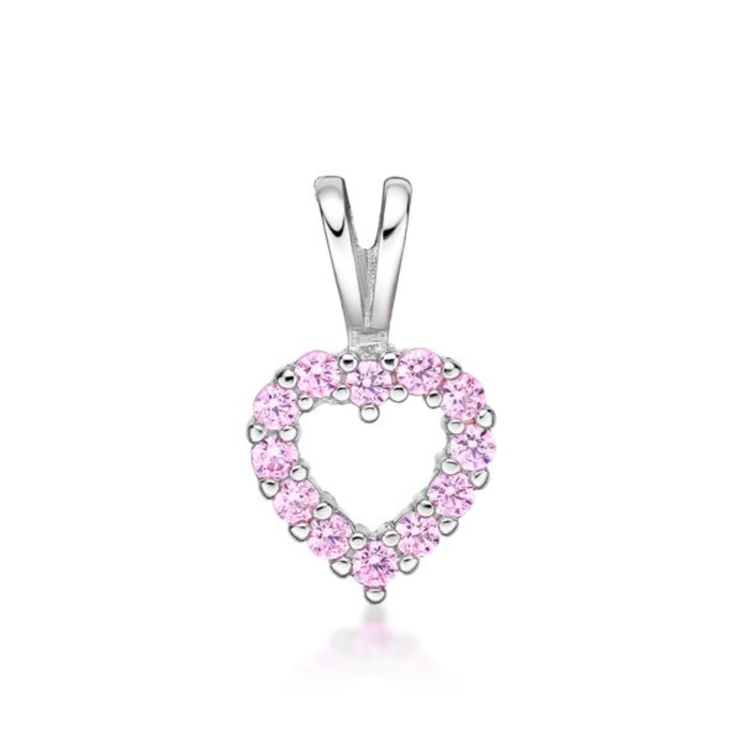 Picture of HEART, 12x CZ, SPLIT BAIL PINK