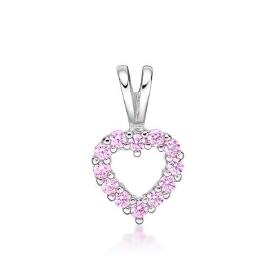Picture of HEART, 12x CZ, SPLIT BAIL PINK