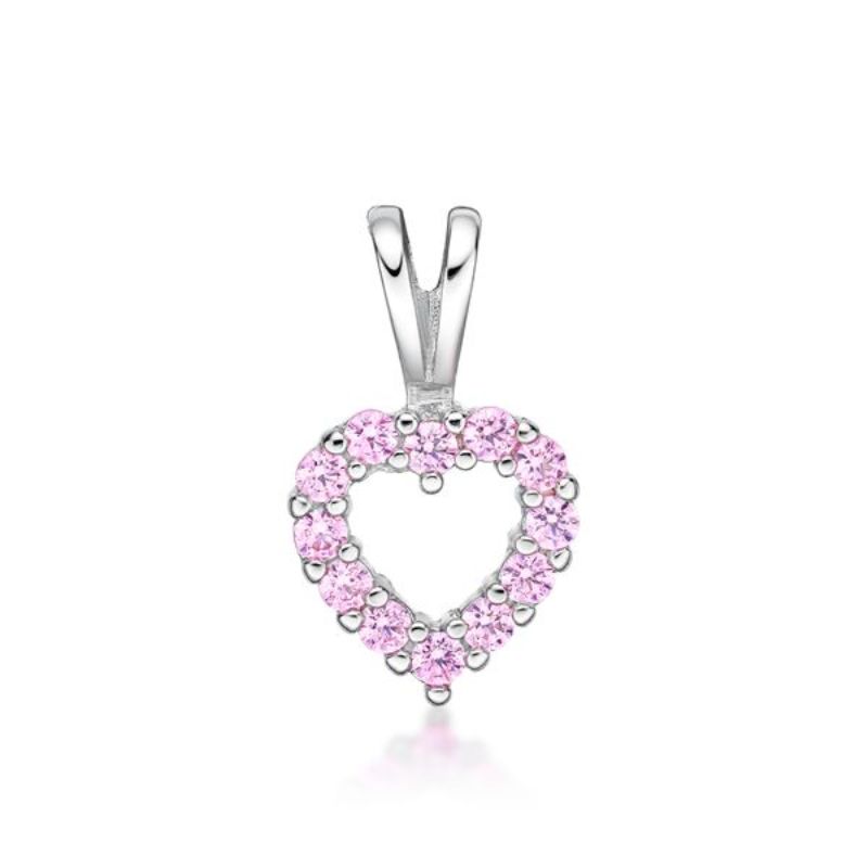 Picture of HEART, 12x CZ, SPLIT BAIL PINK