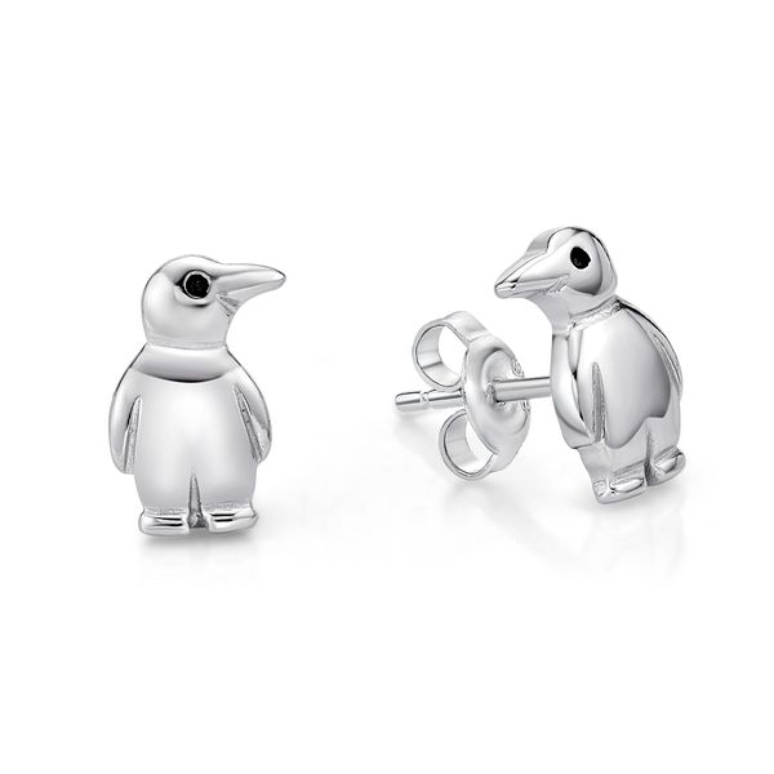 Picture of PENGUIN STUDS, BLK RHODIUM EYES