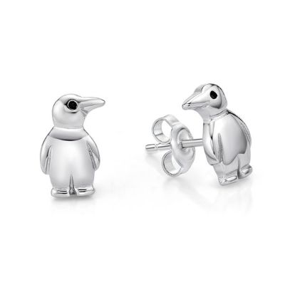 Picture of PENGUIN STUDS, BLK RHODIUM EYES