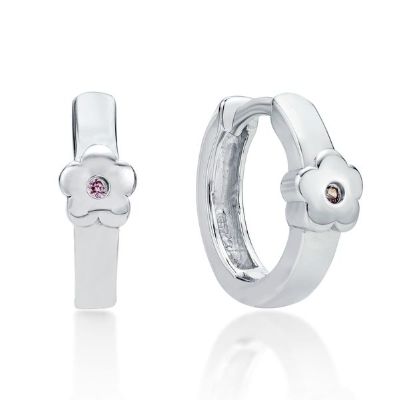Picture of TOON FLOWER, HUGGIE, PINK CZ, 2.7 x 13.3 mm