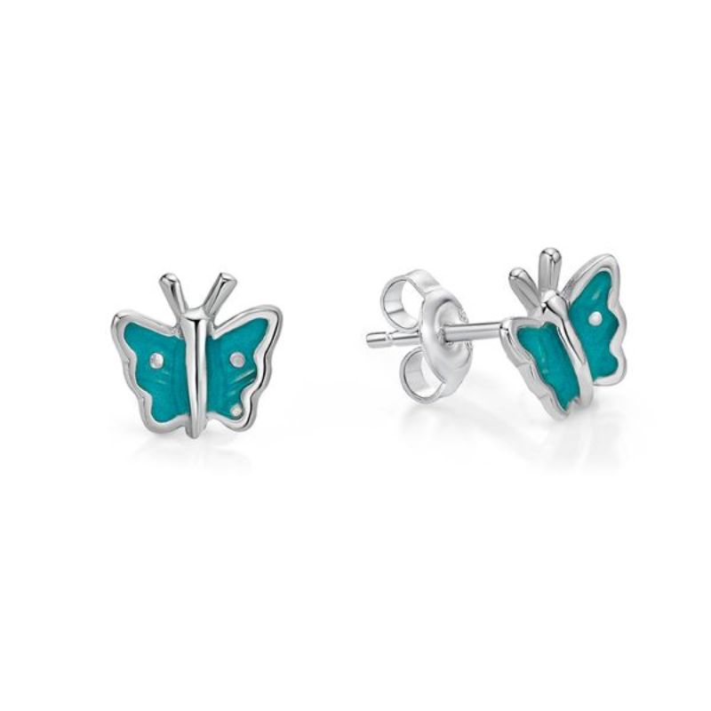 Picture of BUTTERFLY STUDS, BLUE INLAY