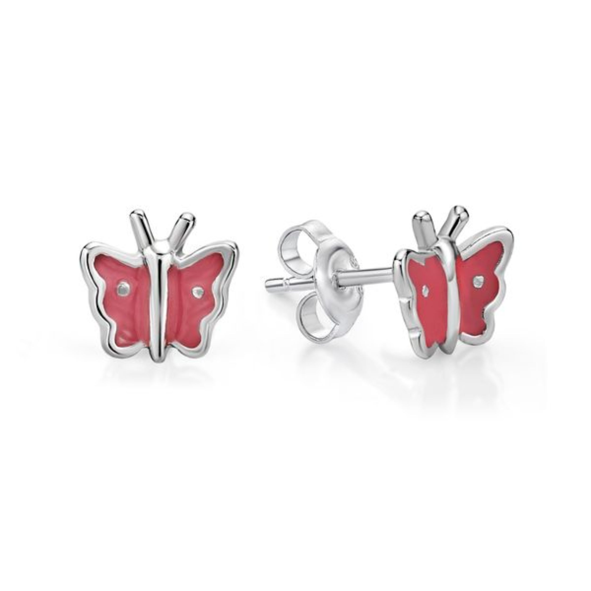 Picture of BUTTERFLY STUDS, PINK INLAY