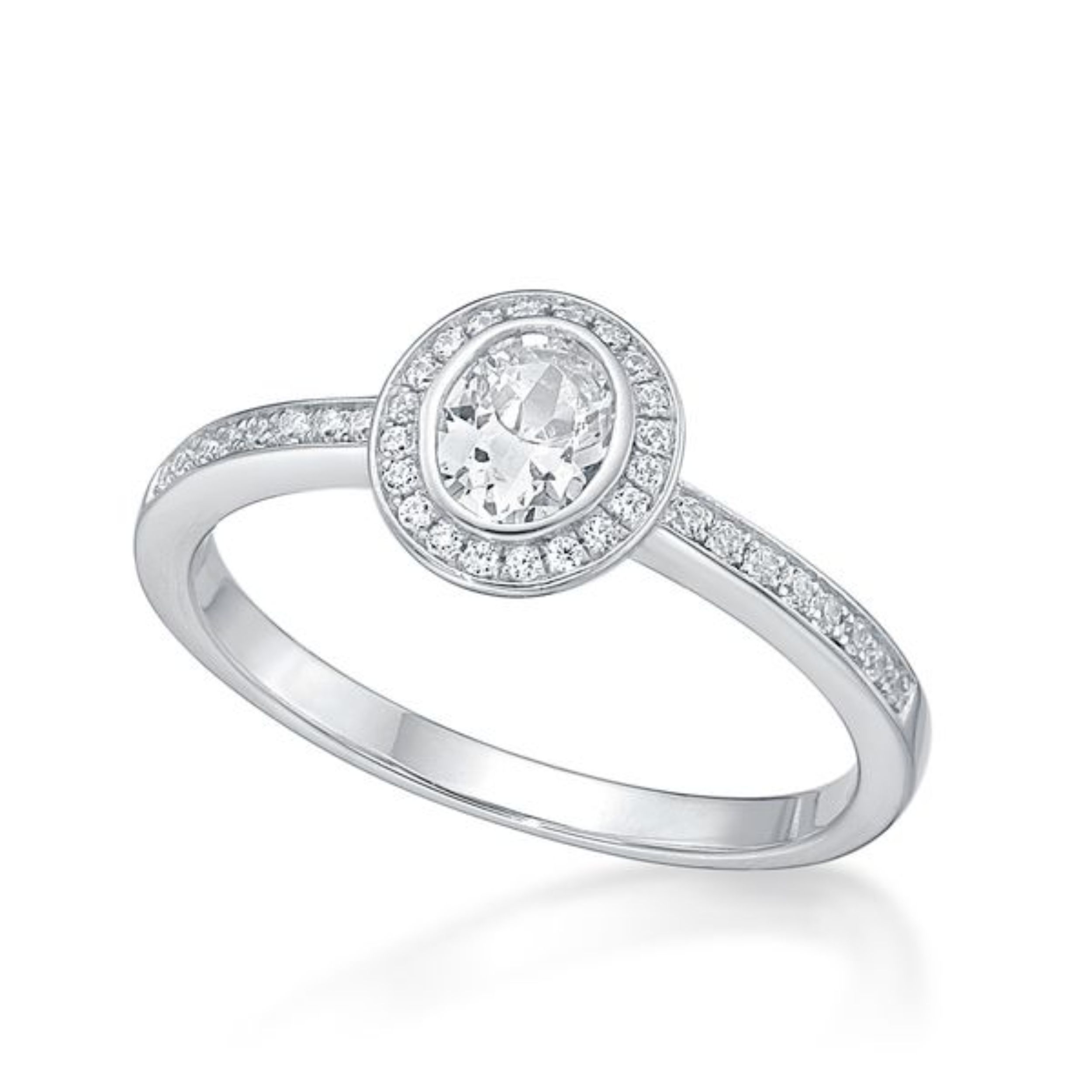 Picture of OVAL BEZEL, BEAD SET CLUSTER RING
