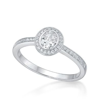 Picture of OVAL BEZEL, BEAD SET CLUSTER RING