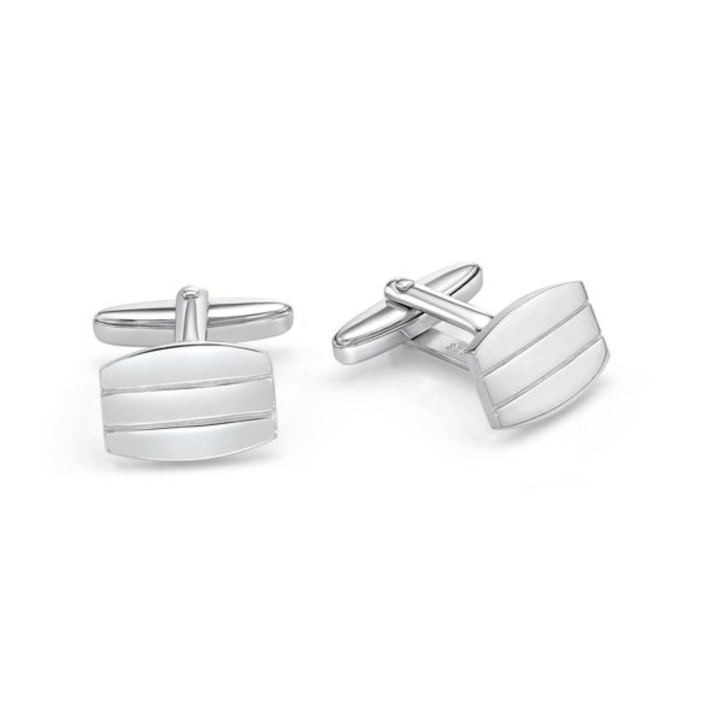 Picture of CUFFLINKS,RD'D RECT,SIL PARRA