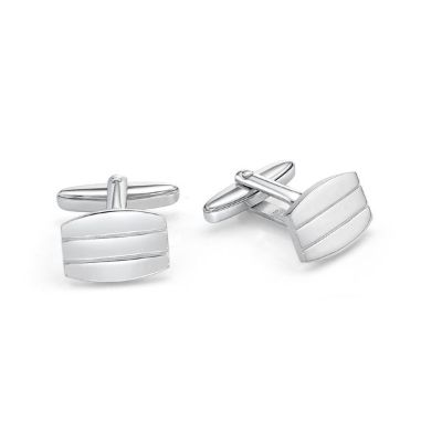 Picture of CUFFLINKS,RD'D RECT,SIL PARRA