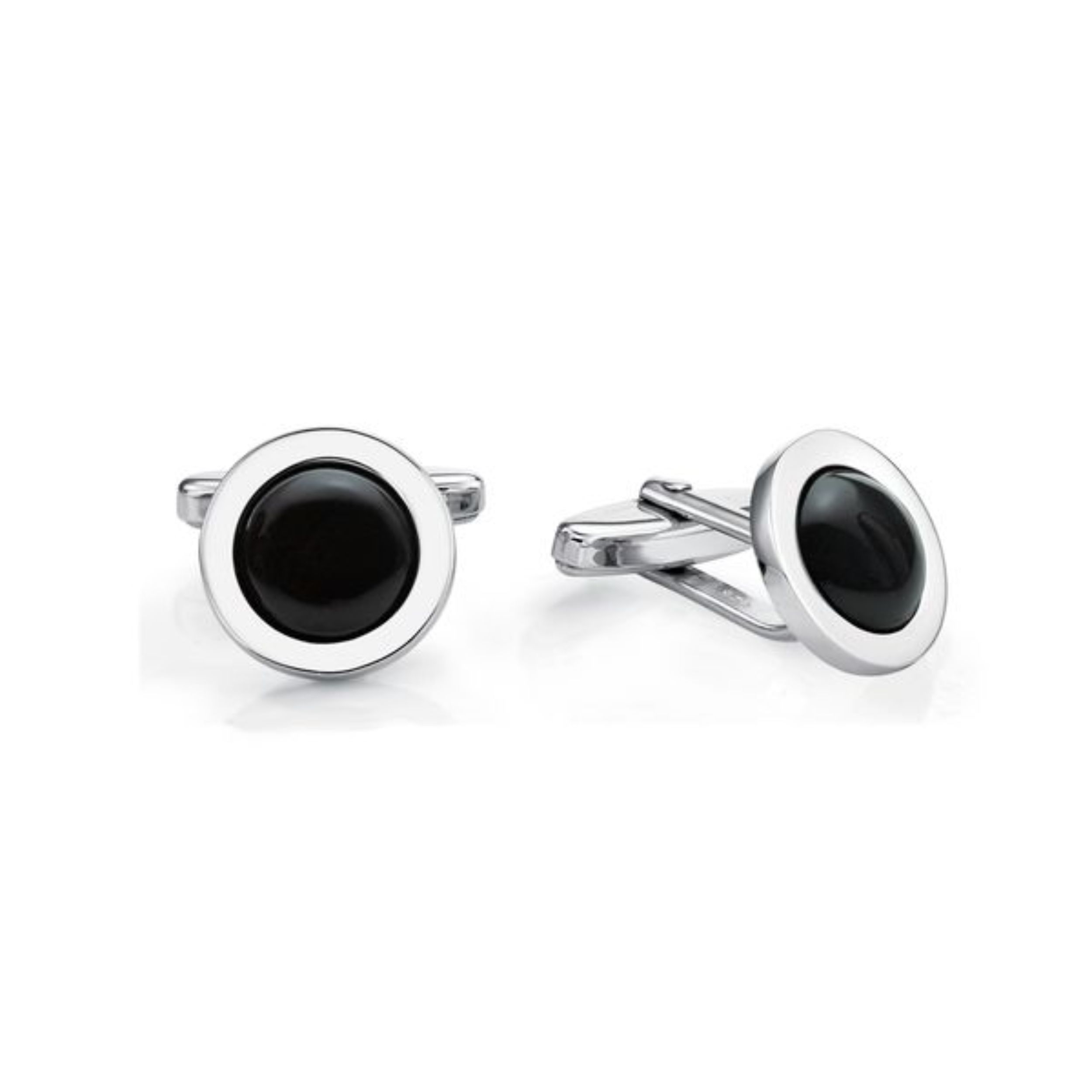 Picture of CUFFLINKS, ROUND,ONYX 14mm