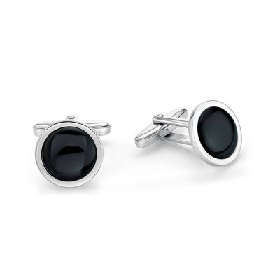 Picture of CUFFLINKS, ROUND,ONYX 16mm