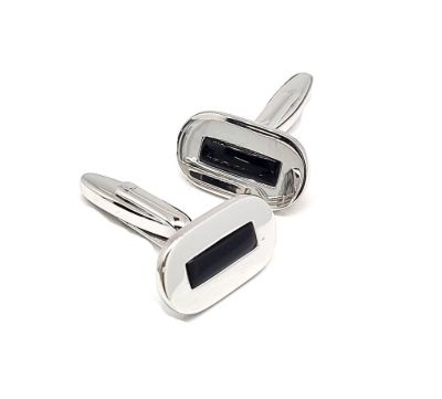 Picture of CUFFLINKS, RECT,ONYX 4x12mm