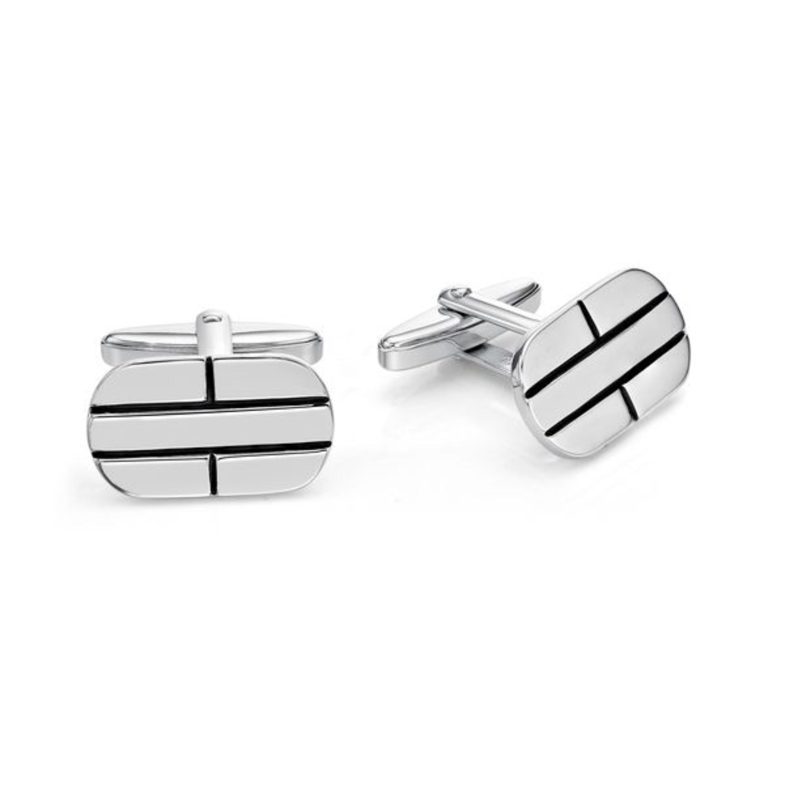 Picture of CUFFLINKS,RD'D RECT, BLKPARRA