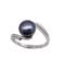 Picture of 8mm BUTTON PEARL RING BLK