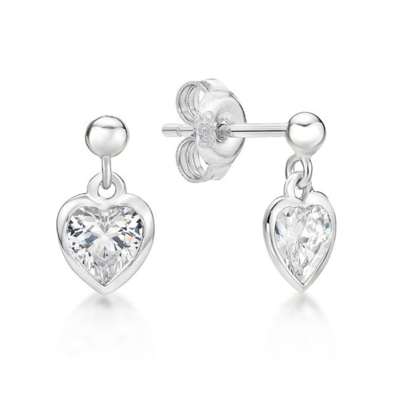 Picture of 5mm HEART R/O CZ, ON BALL STUDS WHITE