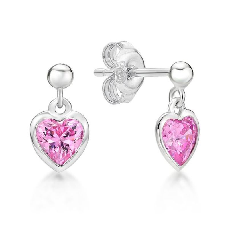 Picture of 5mm HEART R/O CZ, ON BALL STUDS PINK