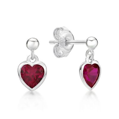 Picture of 5mm HEART R/O CZ, ON BALL STUDS RED