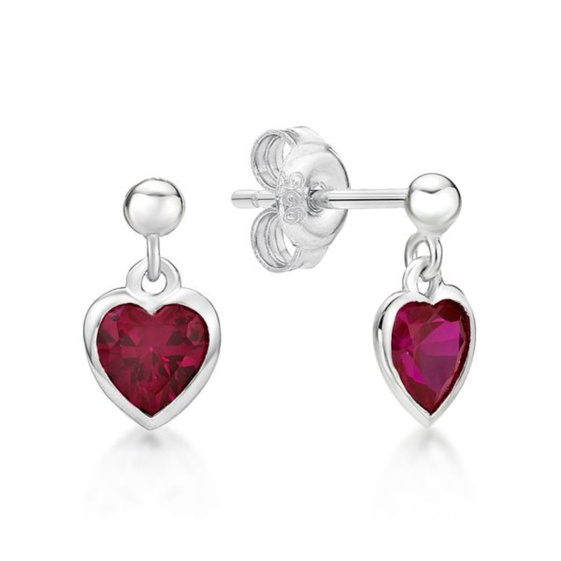Picture of 5mm HEART R/O CZ, ON BALL STUDS RED