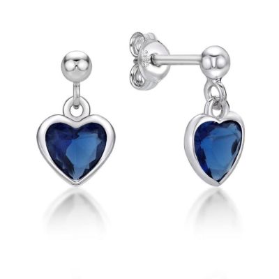 Picture of 5mm HEART R/O CZ, ON BALL STUDS BLUE