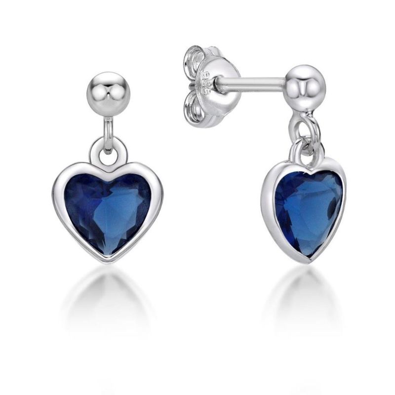 Picture of 5mm HEART R/O CZ, ON BALL STUDS BLUE