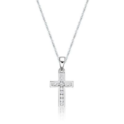 Picture of 12x CZ CHANNEL SET CROSS with CHAIN