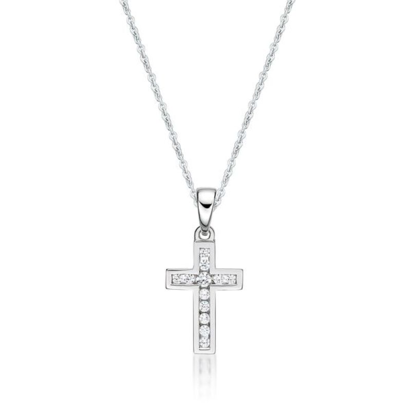 Picture of 12x CZ CHANNEL SET CROSS with CHAIN