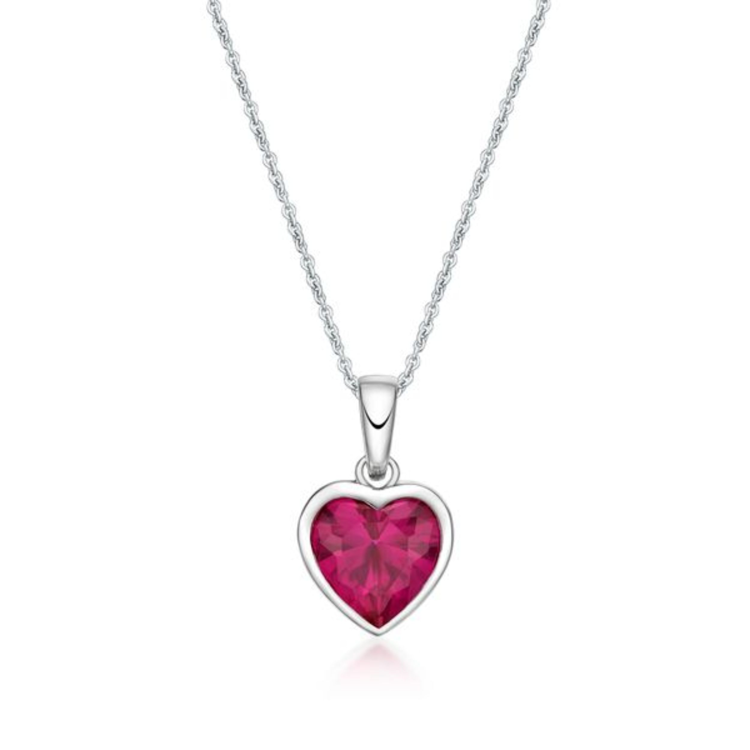 Picture of 8mm RUBY R/O HEART with chain