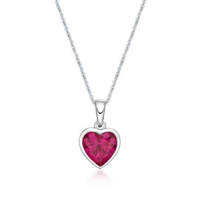 Picture of 8mm RUBY R/O HEART with chain