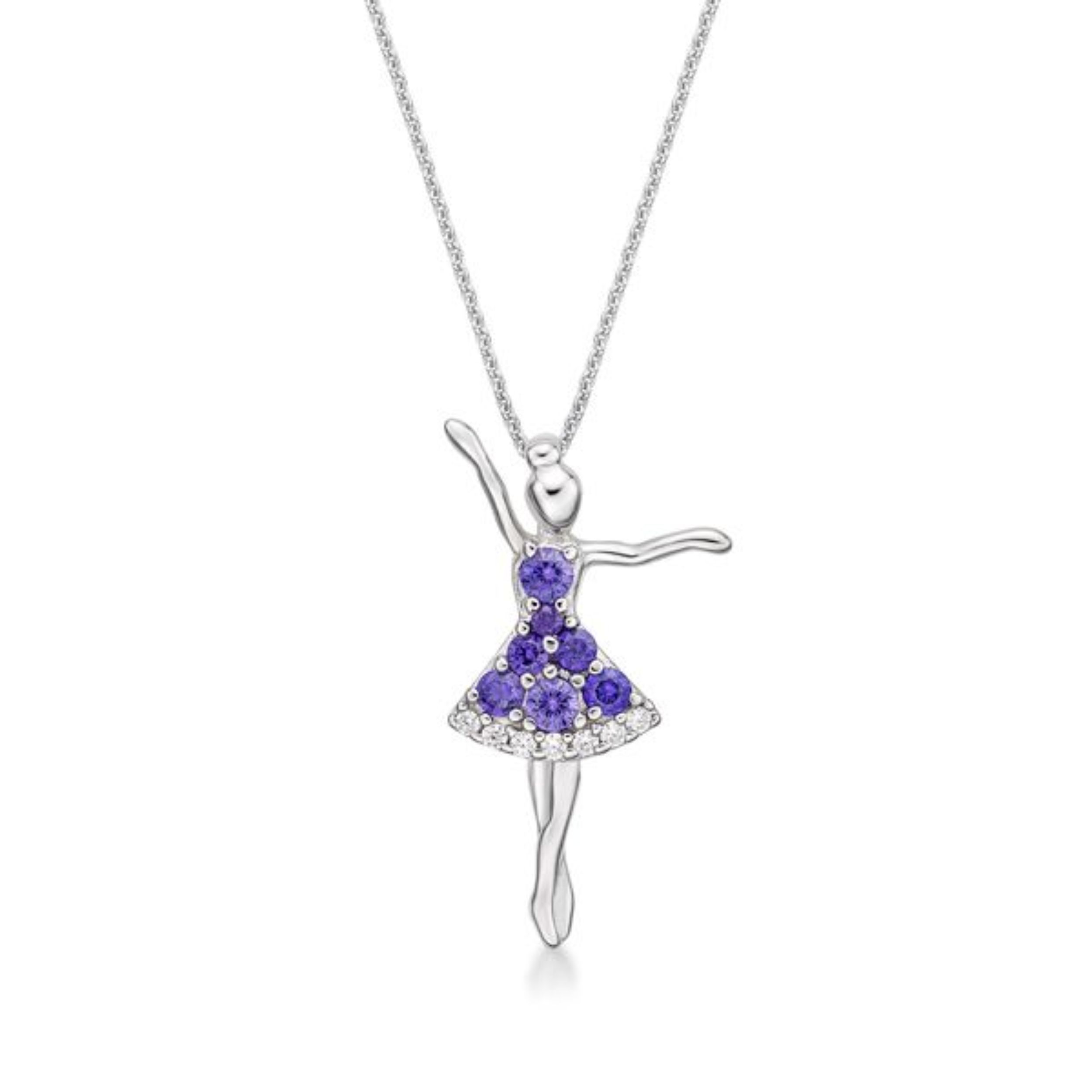 Picture of DANCER, PRETTY DRESS  PURP&WHT. with CHAIN