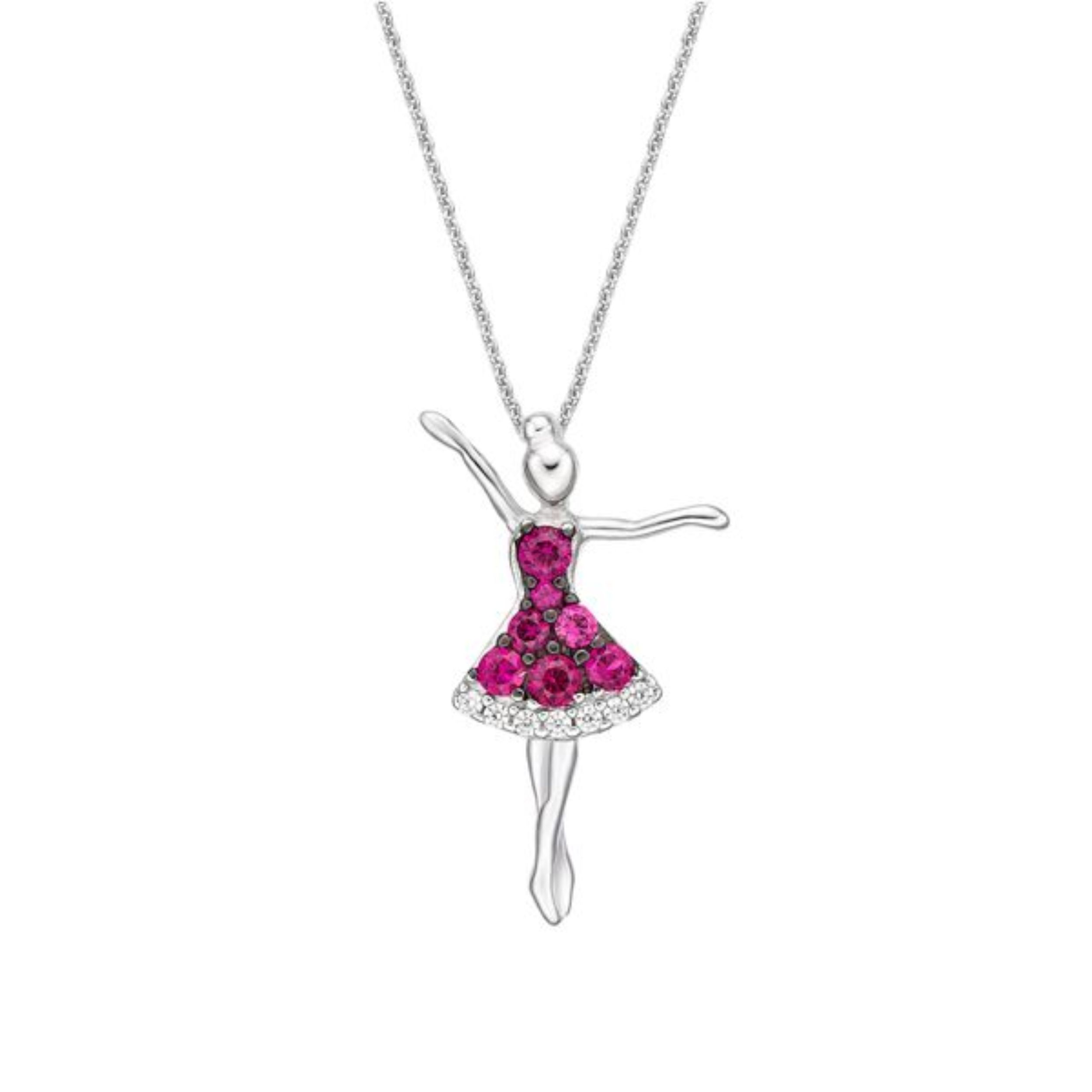 Picture of DANCER, PRETTY DRESS  RUBY&WHT. with CHAIN