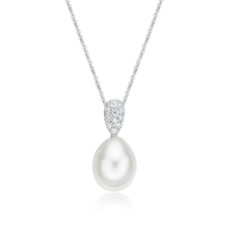Picture of 8mm FW WHT, PAVE TEAR DROP with CHAIN