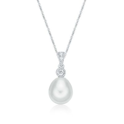 Picture of 8mm FW WHT, MILL GRAIN. PEND with CHAIN