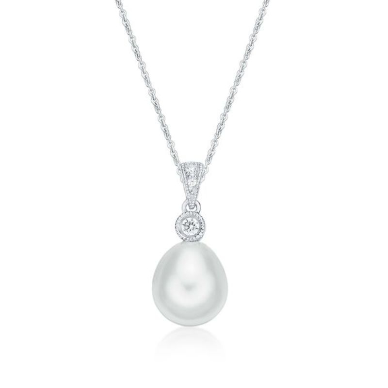 Picture of 8mm FW WHT, MILL GRAIN. PEND with CHAIN