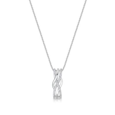 Picture of CROSS OVER CZ, POLISH PLAIT. with CHAIN