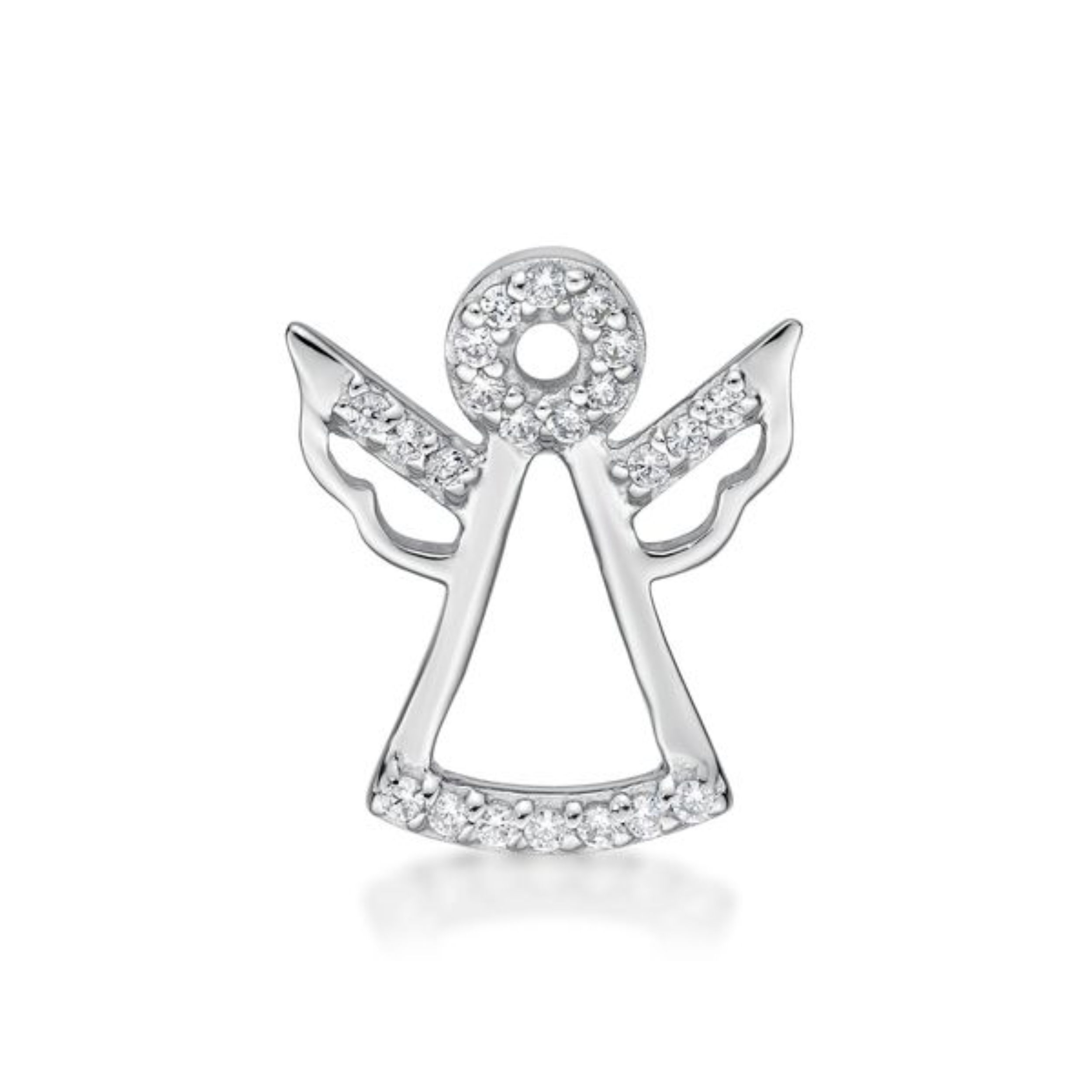 Picture of PEND. ANGEL WITH WINGS WHITE/CZ POL. RH