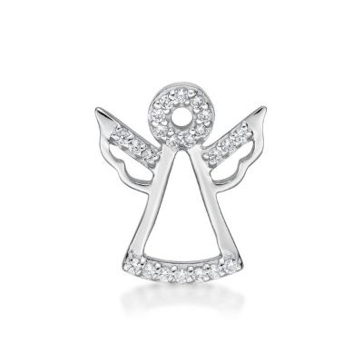 Picture of PEND. ANGEL WITH WINGS WHITE/CZ POL. RH
