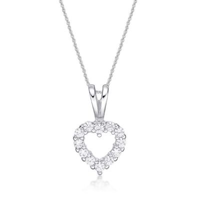 Picture of HEART, 12x CZ, SPLIT BAIL WH with CHAIN