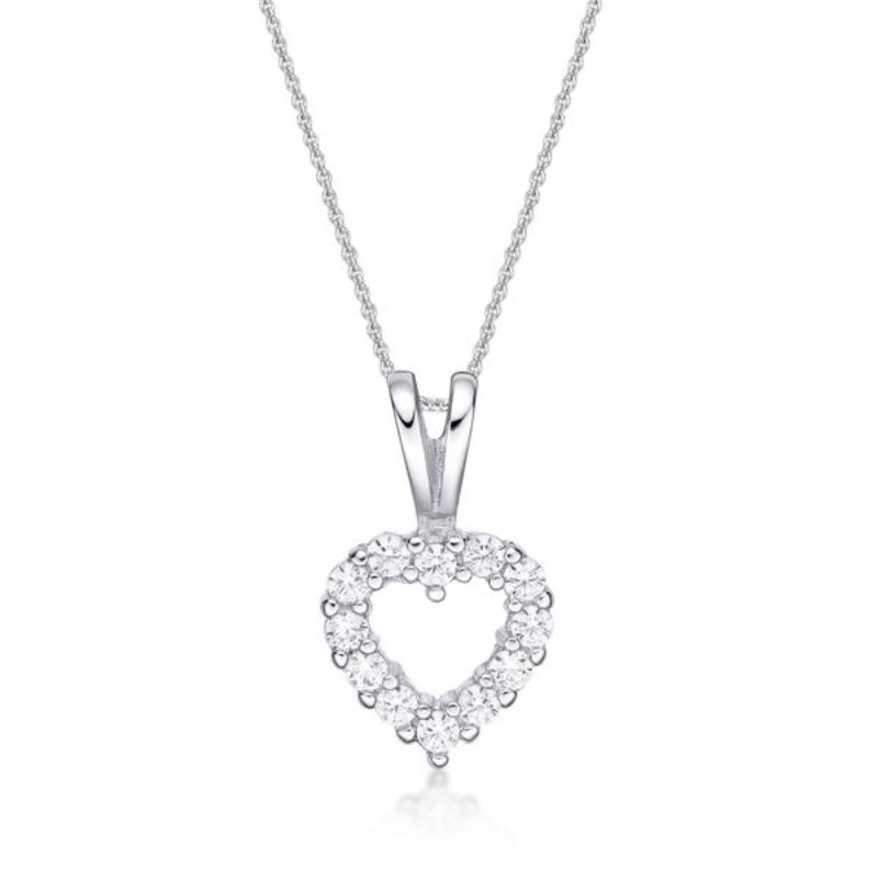 Picture of HEART, 12x CZ, SPLIT BAIL WH with CHAIN