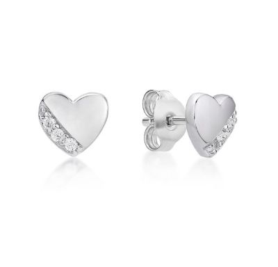 Picture of 2 ROW HEART, STUD EARRINGS