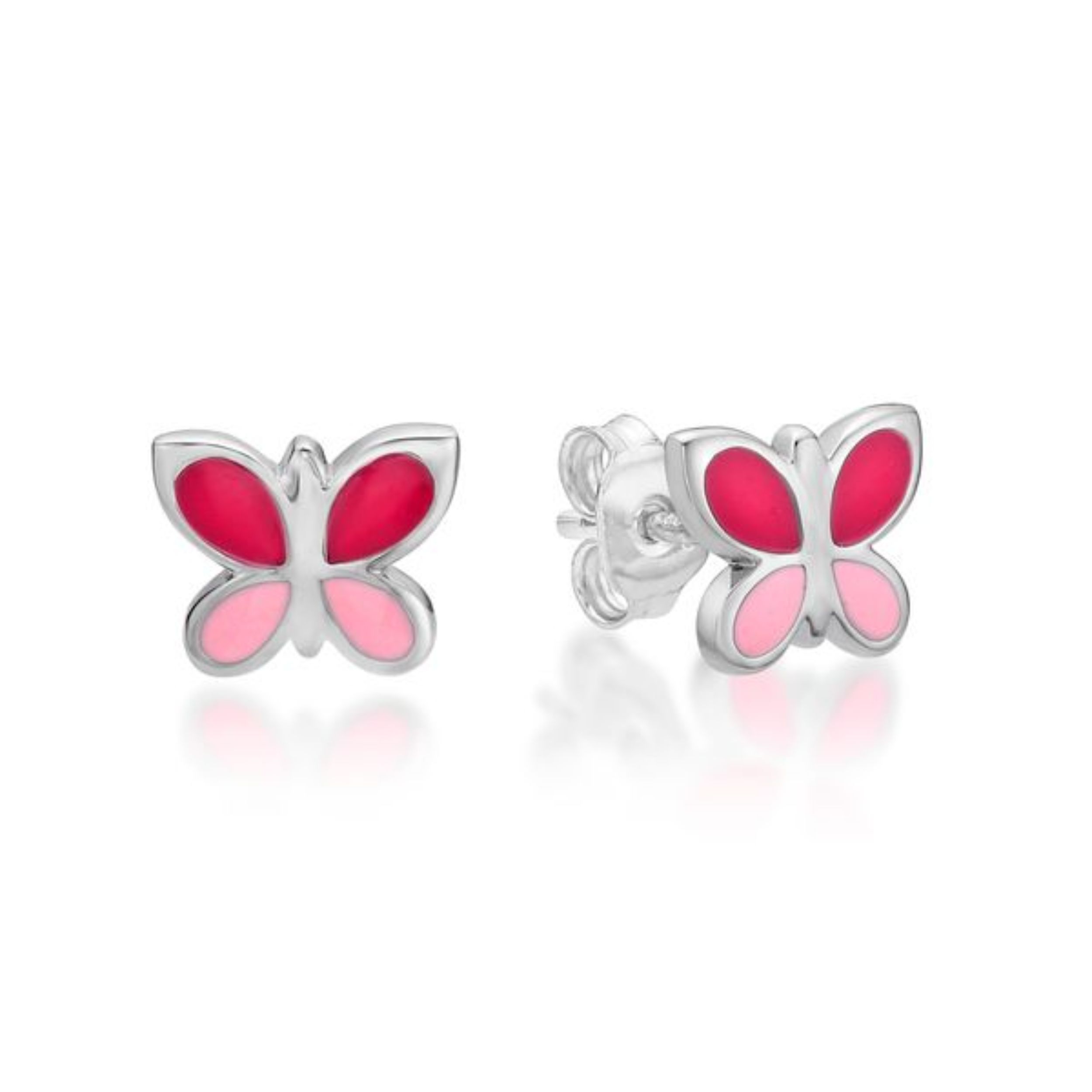 Picture of BUTTERFLY EARRINGS DARK AND LIGHT PINK