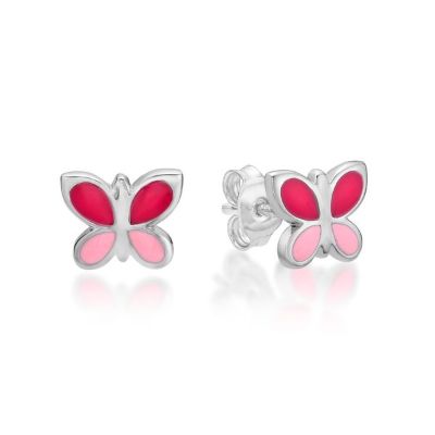 Picture of BUTTERFLY EARRINGS DARK AND LIGHT PINK