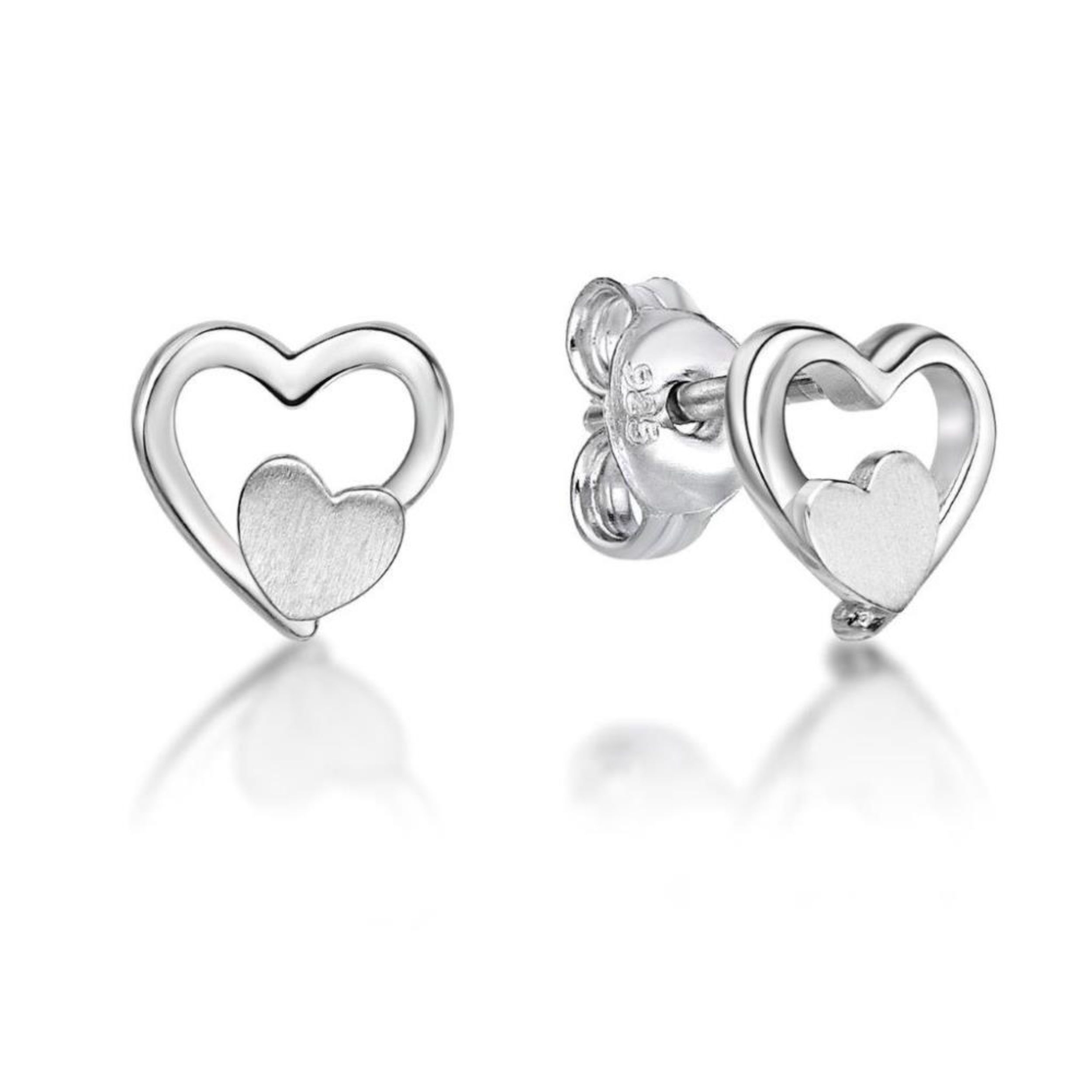 Picture of PLAIN HEART EARRINGS, PART MATT