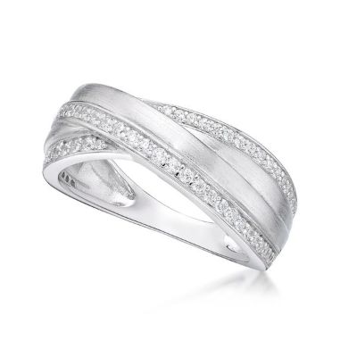 Picture of FINE LINE CROSSOVER POLISH RING