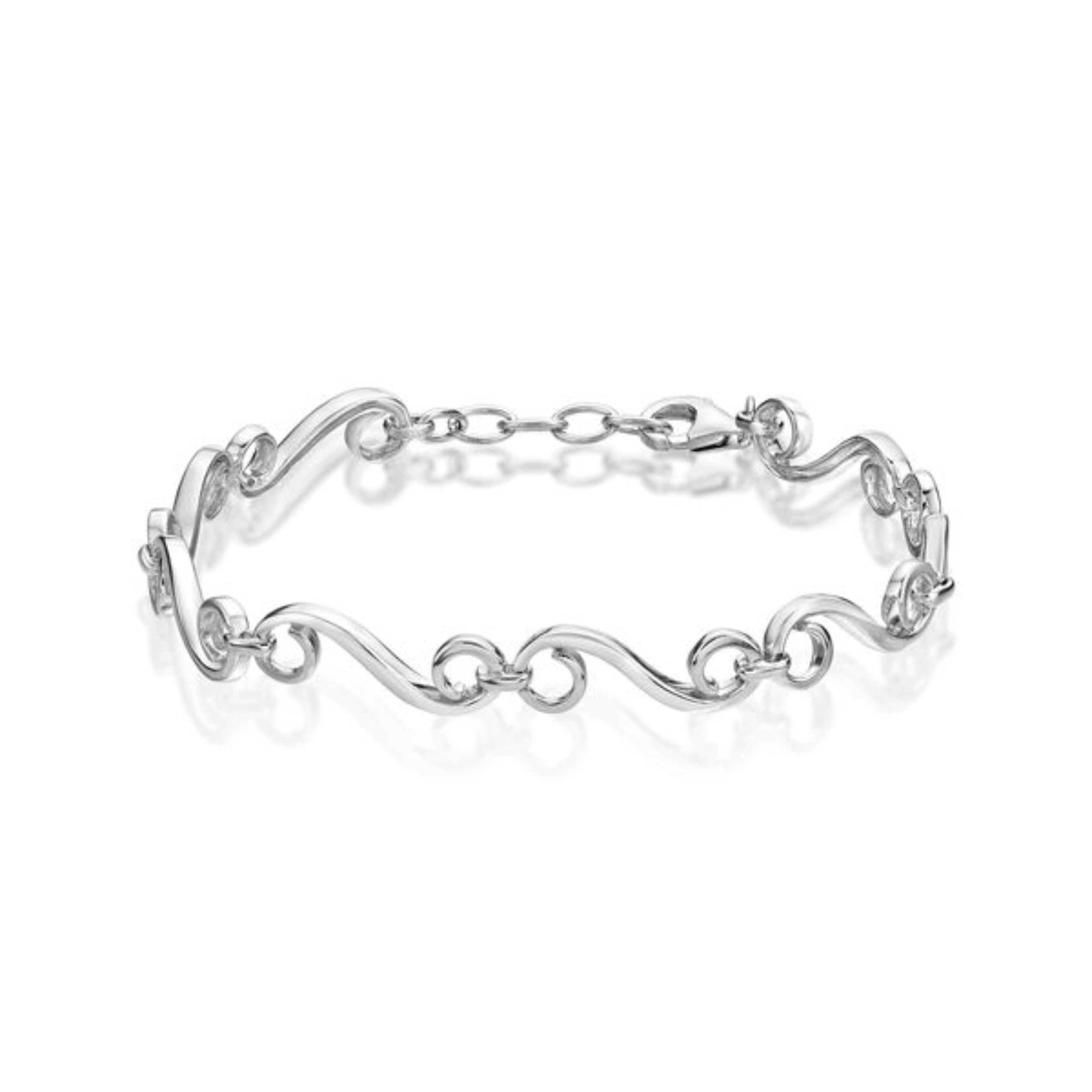 Picture of SWIRL "S" LINK BRACELET, 18.5+1.5=20cm